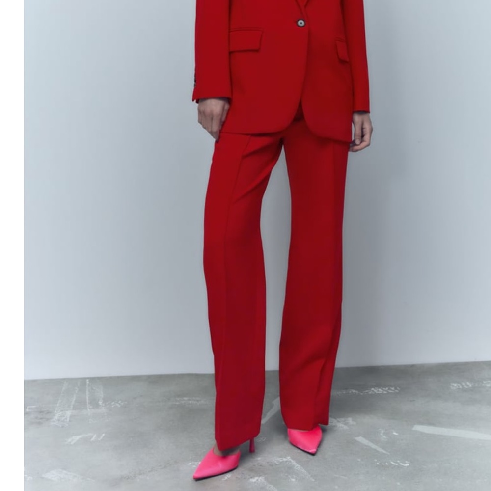 Zara Red Trousers Size S